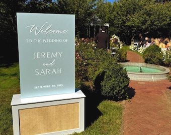Welcome Wedding Sign Lettering; cursive Welcome; sticker back Acrylic Cut-Out