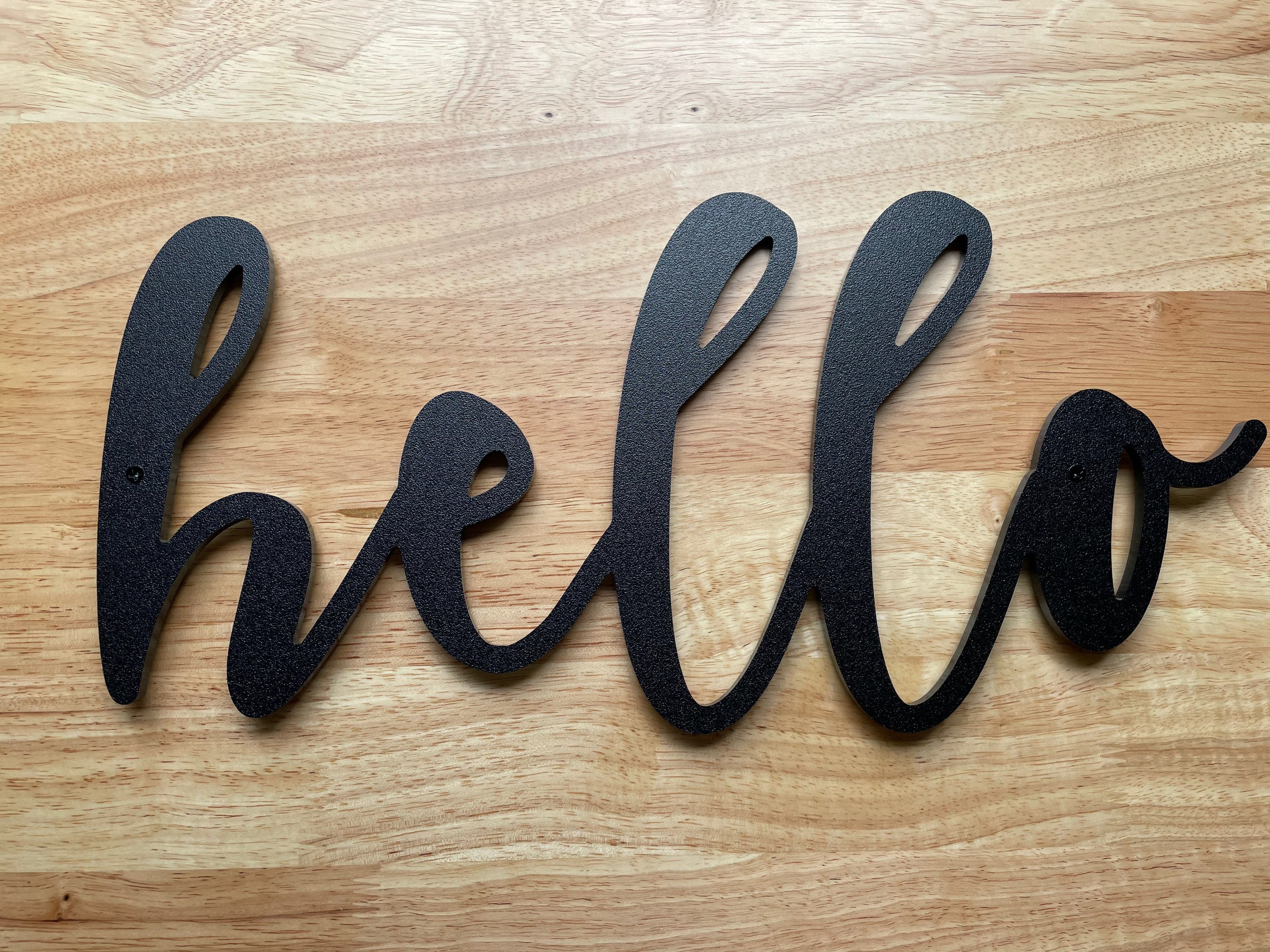 Cursive Hello Sign in LARGE Brush Script Outdoor/indoor Etsy Norway