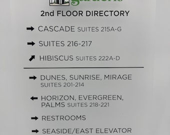 Placa personalizada para diretório de edifícios com 6,35 mm (1/4") de espessura; 4 suportes de aço inoxidável: escritório/apartamento/comércio/condomínio/clínica