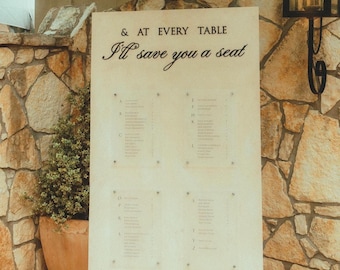 Placa de mapa de assentos 12x12 para casamento, impressa com suportes de parede