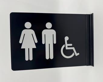 Placas de banheiro de parede / Placas personalizadas para corredores, comércios, escolas, igrejas, consultórios médicos e odontológicos, 20x28 cm