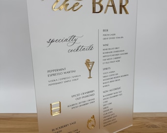 Estilo Sofisticado - Etiquetas Personalizadas em Acrílico para Eventos ou Casamentos - Cardápio de Sobremesas e Buffet