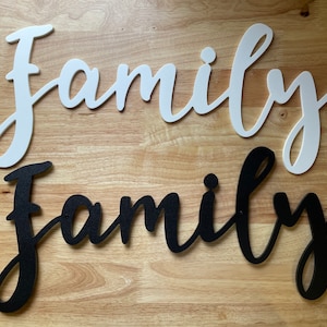 Cursive Family Sign in LARGE Brush Script Outdoor/Indoor