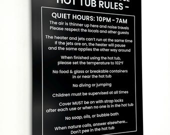 Placa personalizada com regras para piscina/spa: ideal para empresas, condomínios e apartamentos.