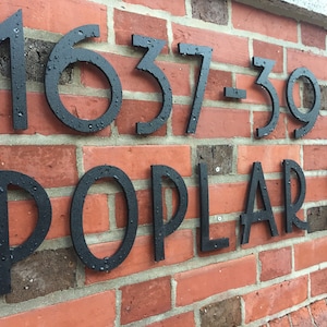 Letras de números de casa Art Deco de 6 pulgadas