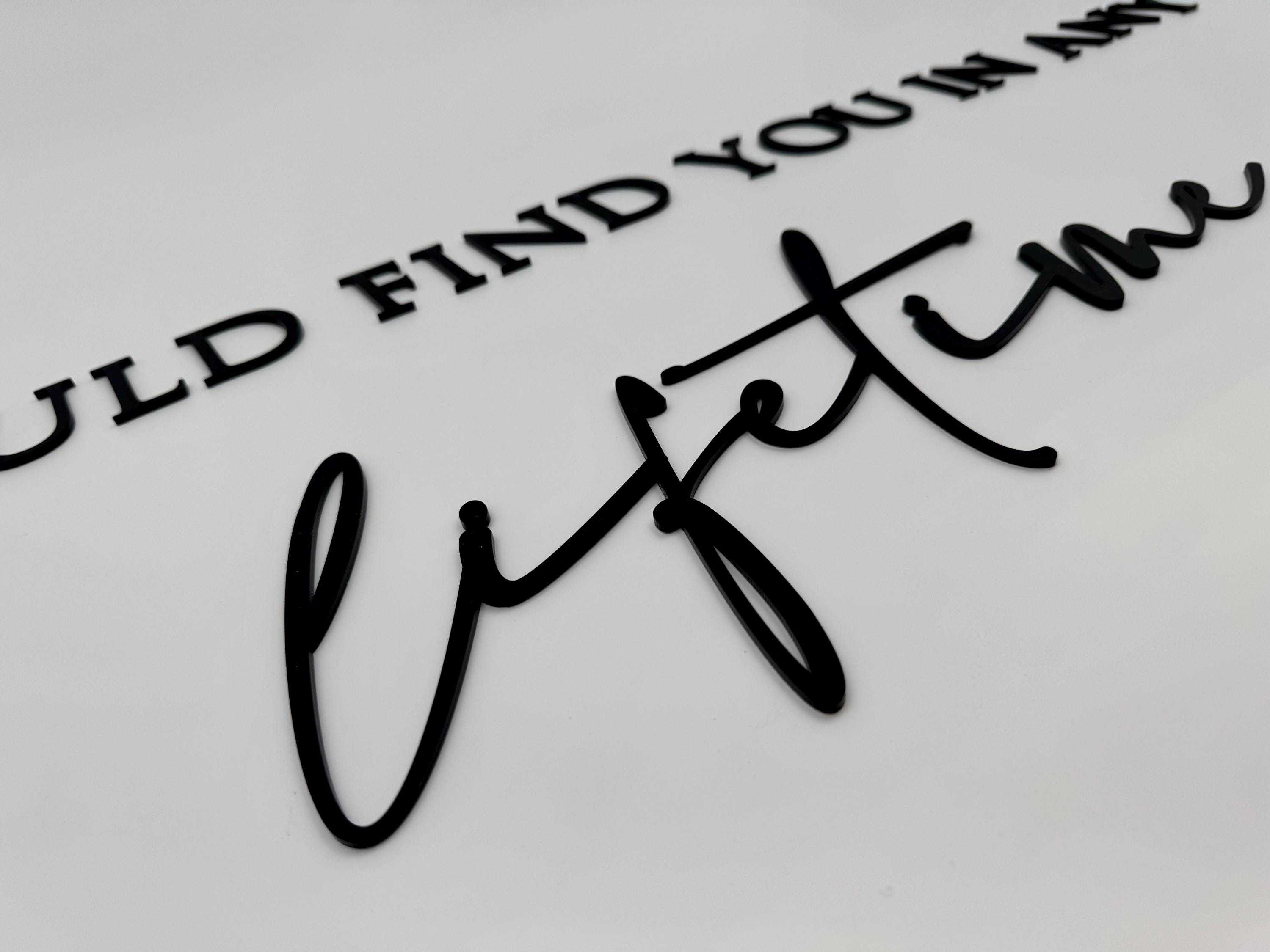 Find You in Any Lifetime Sticker Cut-out Acrylic - Etsy