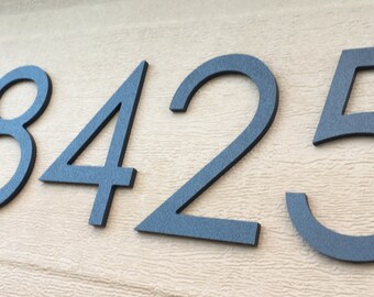 HOMSFOU Magnetic Metal House Numbers For Mailbox, Outside Address Numbers, Golden Finish, 2.67 X 1.77 Inch, No-Drill Installation