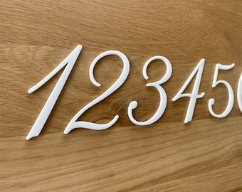 Fancy Script Number set W/glue Color Choices 1/8" thin laser cut Acrylic 3 inches tall