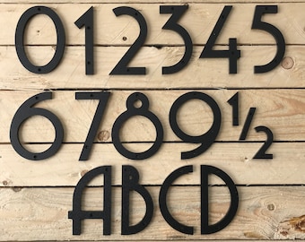 6 inch Art Deco House Numbers Letters