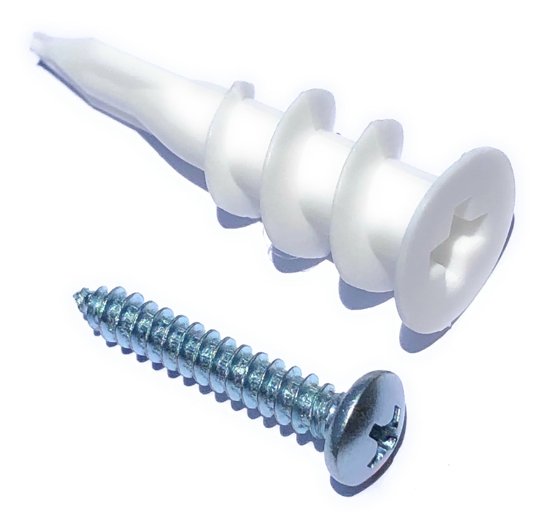 Economy Drywall Anchors, 100 Screws 100 Anchors, 100 Recycled Plastic