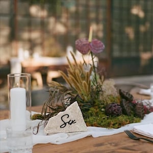 Cursive Cut-Outs Thin Modern table Number SET with GLUE; Acrylic image 15