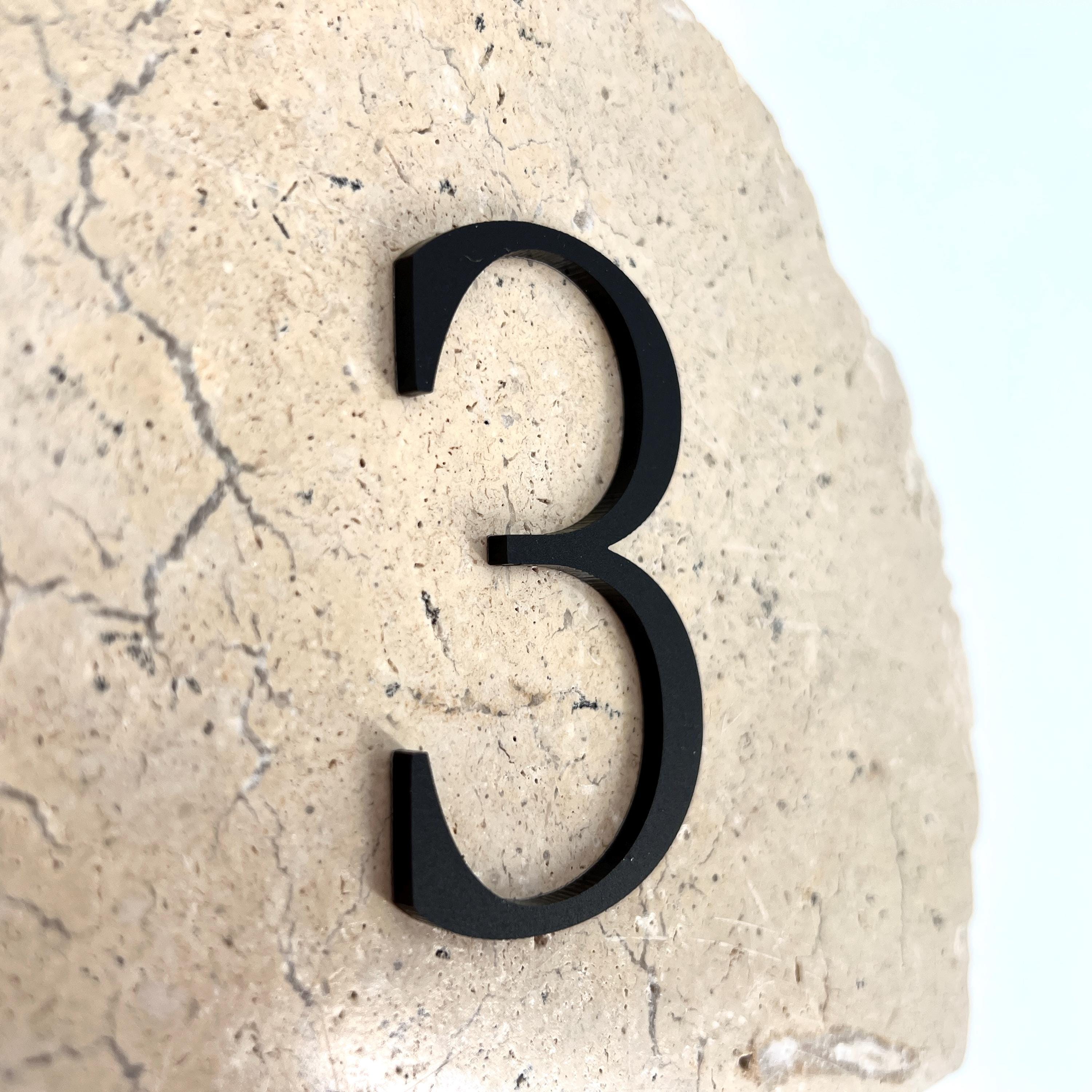 White 3 Inch Numbers 3 Inch Modern Serif Numbers With Glue; Cut-out Acrylic - Etsy