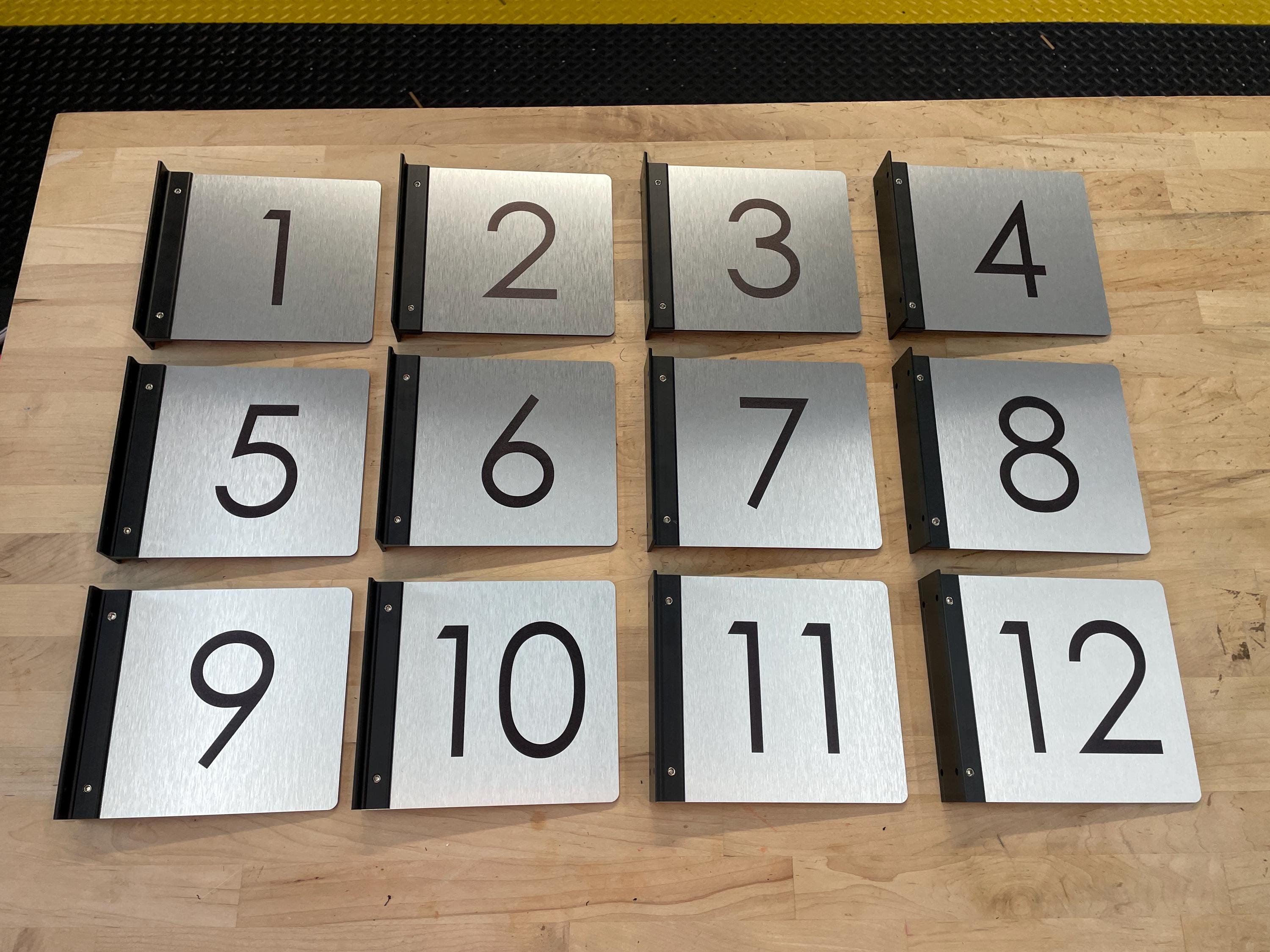 Set of Projecting Room Number Signs - Silver