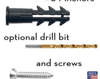 Buchas para drywall feitas de plástico reciclado. Para parafusos nº 6. Broca e parafusos opcionais.