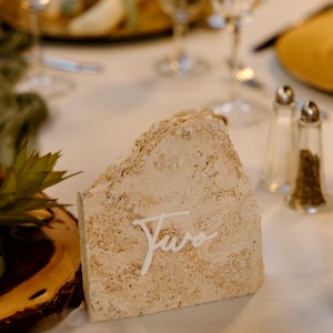 Cursive Cut-Outs Thin Modern table Number SET with GLUE; Acrylic image 11
