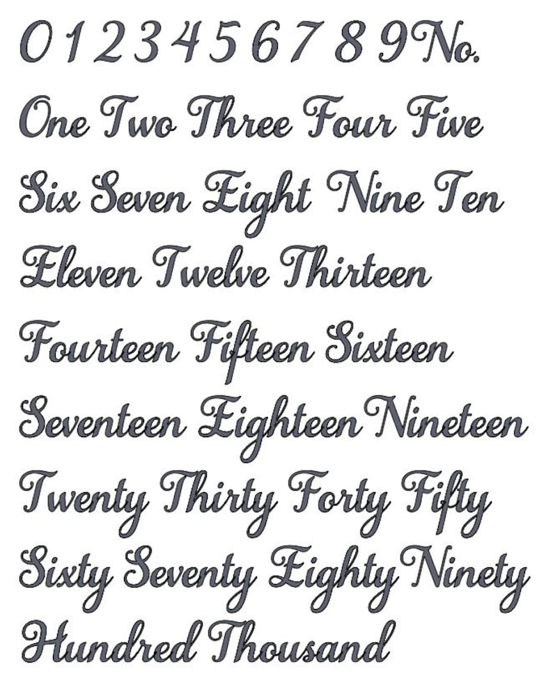 LARGE Graceful Cursive House Numbers Etsy