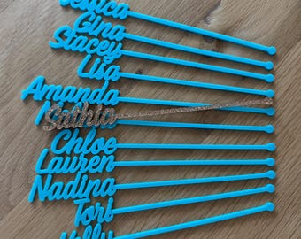 Vrijgezellenfeest aangepaste acryldrank roerstaafjes