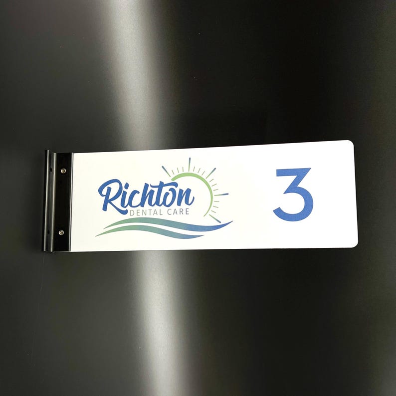Projecting Hallway Sign Number Custom Projecting Sign, Corridor Flag Sign for Room Number, Business ...