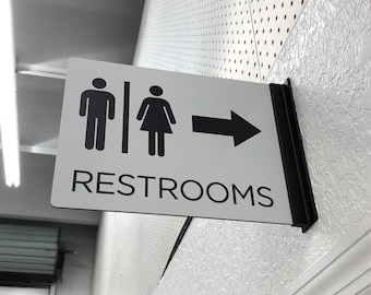 Wall-Mounted Restroom sign for hallways, business, school