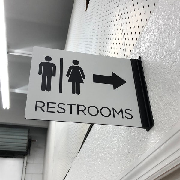Wall-Mounted Restroom sign for hallways, business, school