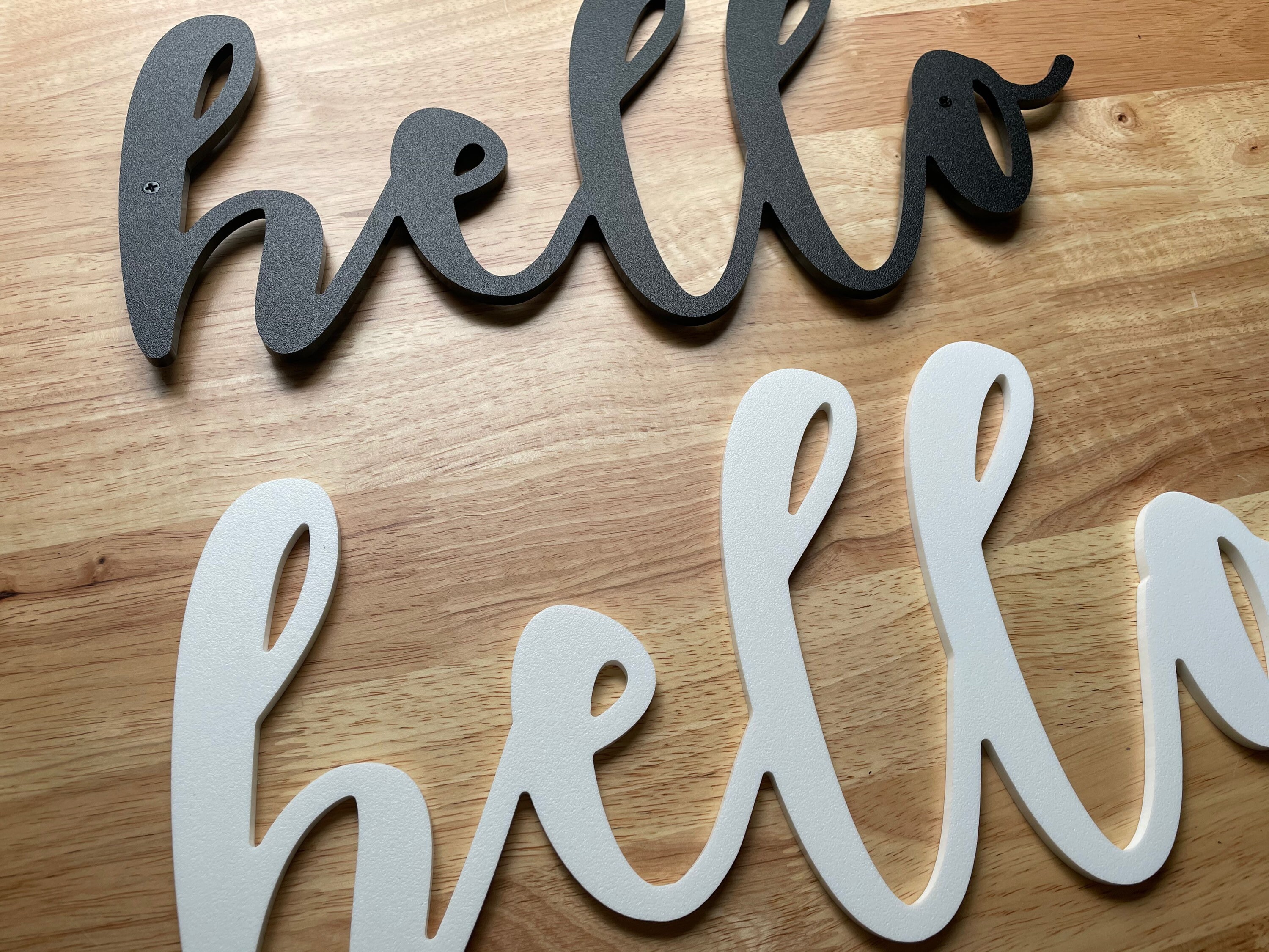 Cursive Hello Sign In LARGE Brush Script Outdoor indoor Etsy
