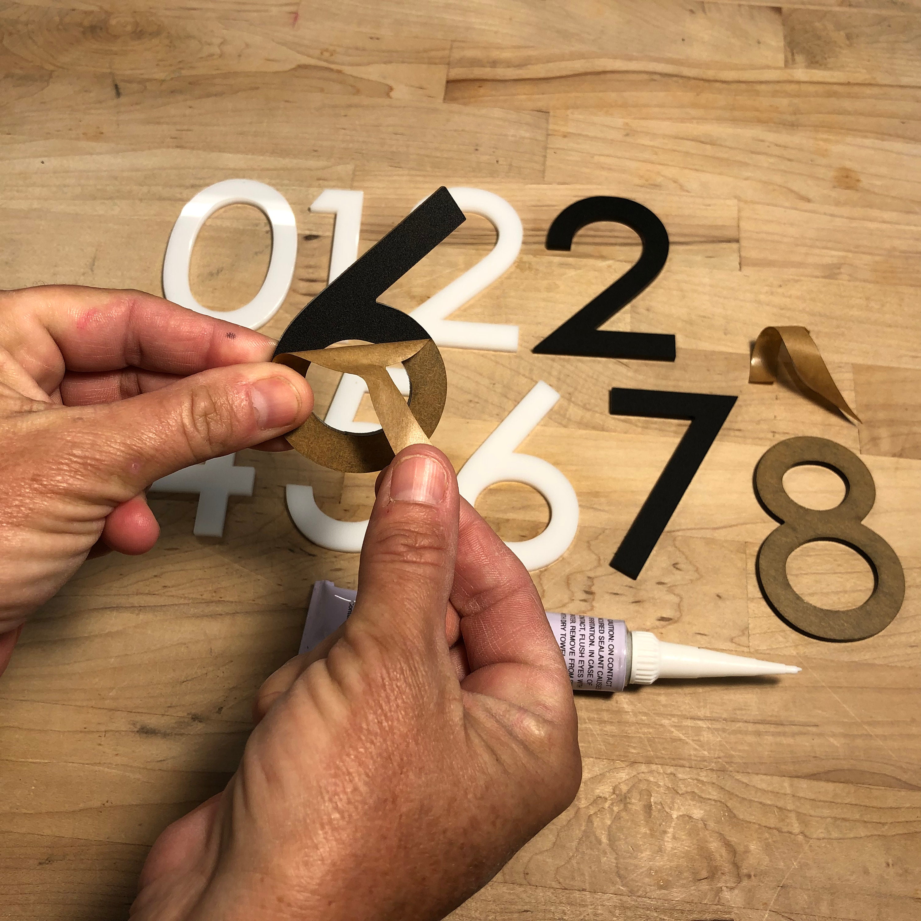 Fancy Metallic Acrylic Cursive Cut Out Number SET With Sticker Backing ...