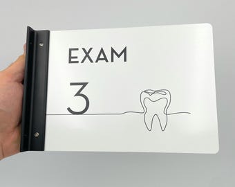 Letrero con el número de la sala de examen de la clínica dental - 6" x 8"