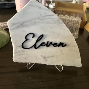Cursive Cut-Outs Thin Modern table Number SET with GLUE; Acrylic image 16