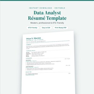 CV-mall för dataanalytiker, ATS-vänlig SQL Python BI (direkt nedladdning)