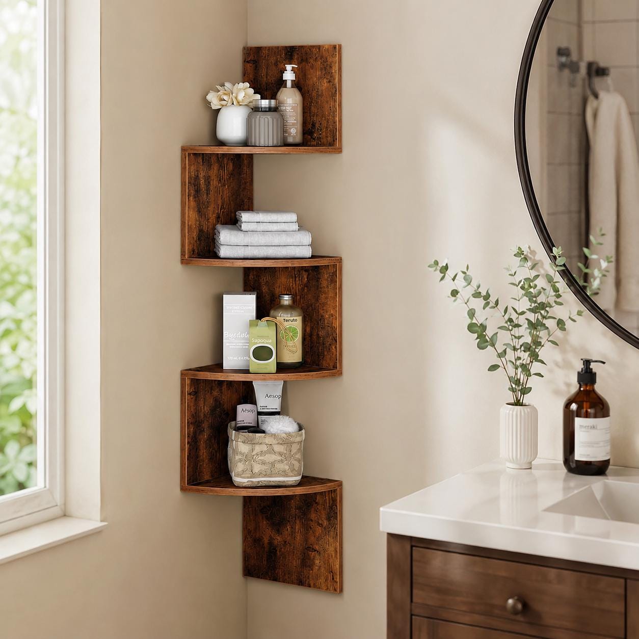 Zig Zag Corner Bookshelf - Etsy
