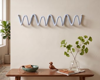Porte-manteau vague en métal Bauhaus, organisateur d'entrée minimaliste, accroche-sac moderne, décoration d'intérieur