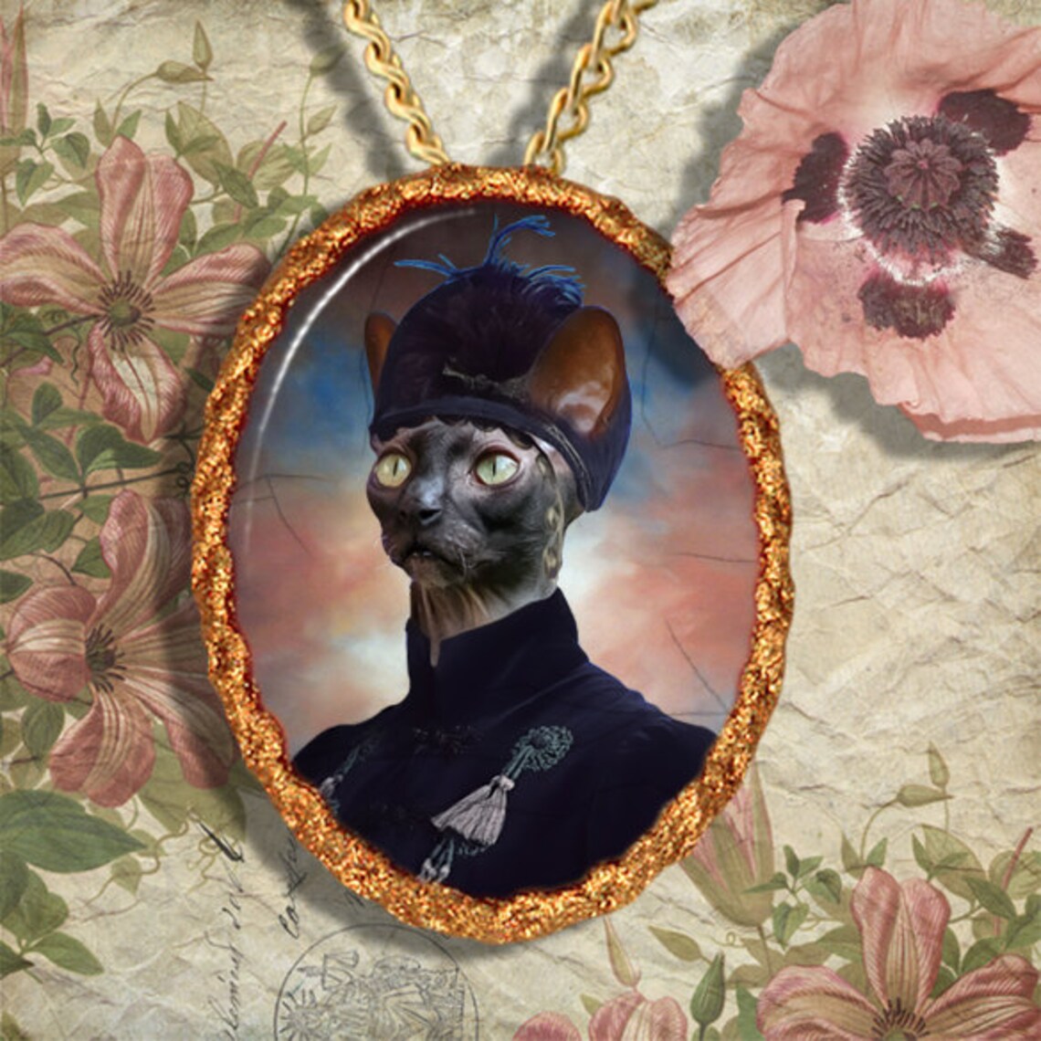 Sphynx Cat Jewelry Pendant Necklace Brooch Handcrafted Etsy