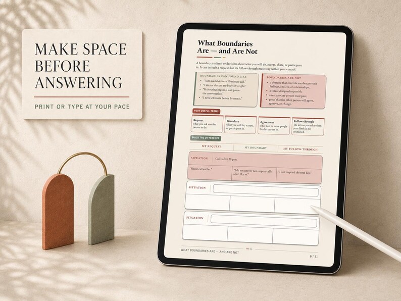 People Pleasing Recovery Workbook for Adults with Scripts and Trackers | Printable Fillable PDF image 4