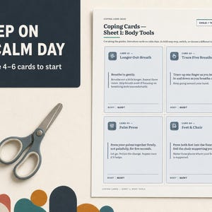 Anxiety Coping Cards for Kids & Teens, Emotional Regulation Toolkit | Printable Fillable PDF image 4