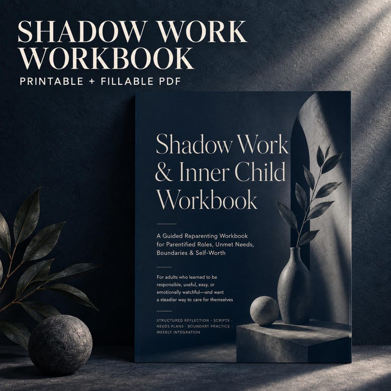 Shadow Work Journal & Inner Child Workbook for Boundaries, Self-Worth and Reparenting | Printable Fillable PDF image 1