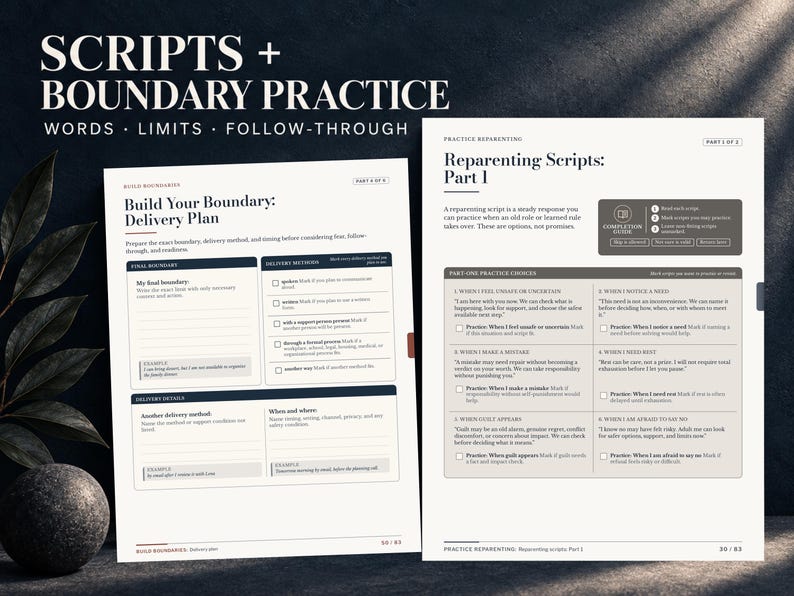 Shadow Work Journal & Inner Child Workbook for Boundaries, Self-Worth and Reparenting | Printable Fillable PDF image 8