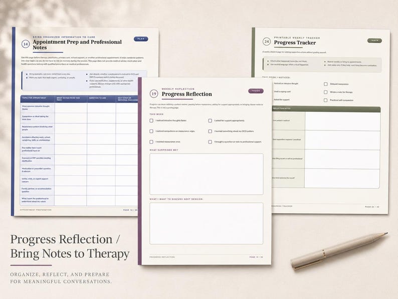 OCD Support Worksheet Pack | Intrusive Thoughts, ERP & Fear Ladder Notes | Printable PDF (Digital Download) image 8