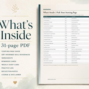 DBT Skills Bundle Printable | Wise Mind Stop Tipp Diary Card, Fillable Therapy Worksheets PDF imagen 3