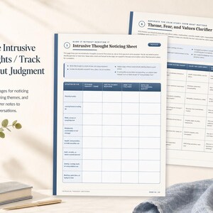 OCD Support Worksheet Pack | Intrusive Thoughts, ERP & Fear Ladder Notes | Printable PDF (Digital Download) image 4