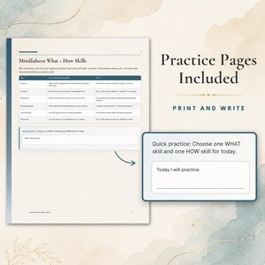 DBT Skills Bundle Printable | Wise Mind Stop Tipp Diary Card, Fillable Therapy Worksheets PDF imagen 7