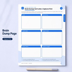 ADHD Planner Printable, Fillable PDF, Brain Dump, Visual Schedule, Executive Function Planner image 3