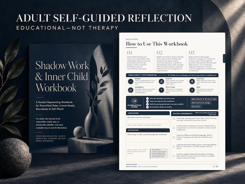 Shadow Work Journal & Inner Child Workbook for Boundaries, Self-Worth and Reparenting | Printable Fillable PDF image 5