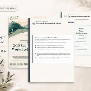 OCD Support Worksheet Pack | Intrusive Thoughts, ERP & Fear Ladder Notes | Printable PDF (Digital Download) image 9