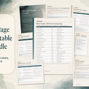 DBT Skills Bundle Printable | Wise Mind Stop Tipp Diary Card, Fillable Therapy Worksheets PDF imagen 2
