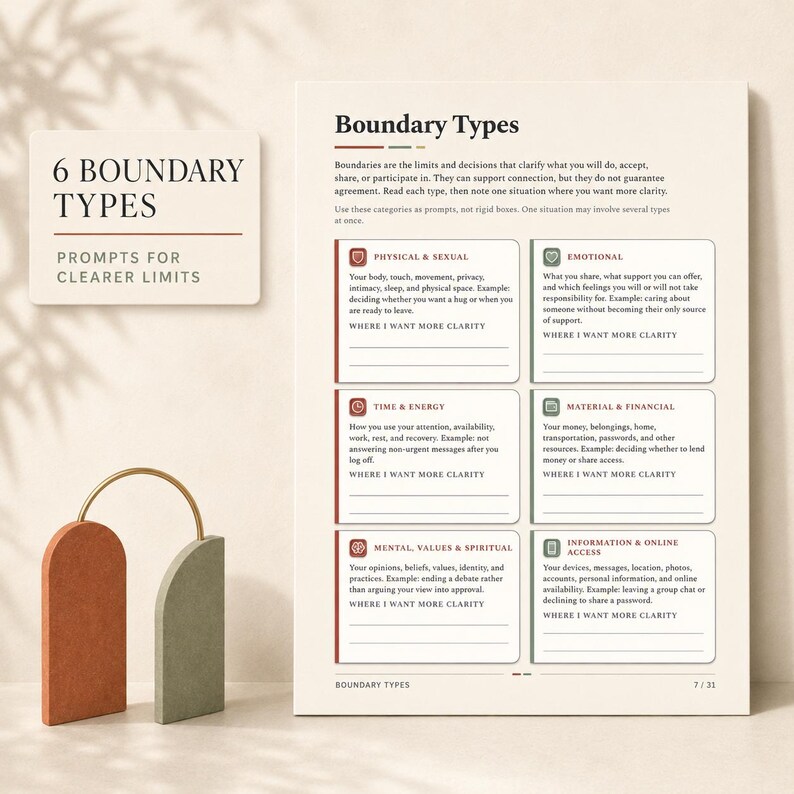 People Pleasing Recovery Workbook for Adults with Scripts and Trackers | Printable Fillable PDF image 6