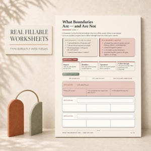 People Pleasing Recovery Workbook for Adults with Scripts and Trackers | Printable Fillable PDF image 3