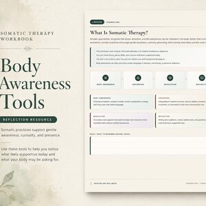 Somatische Therapie Arbeitsheft zum Ausdrucken | Body Scan, Erdungswerkzeuge, Regulation des Nervensystems PDF Bild 7