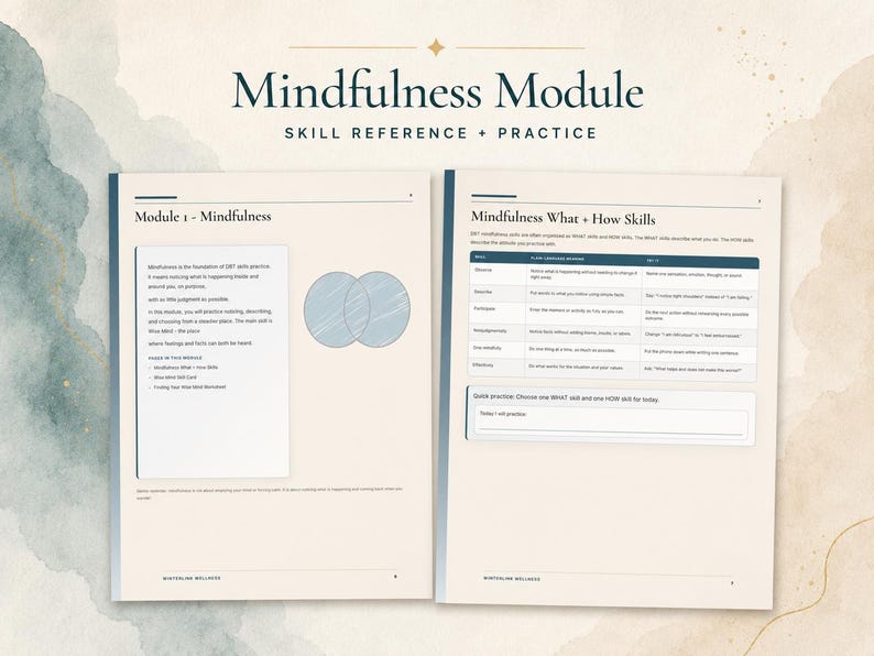 DBT Skills Bundle Printable | Wise Mind Stop Tipp Diary Card, Fillable Therapy Worksheets PDF imagen 6