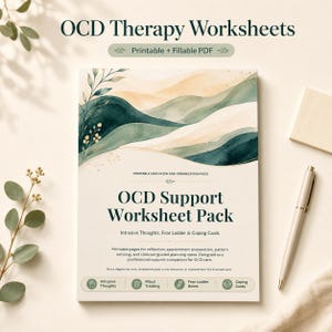 OCD Support Worksheet Pack | Intrusive Thoughts, ERP & Fear Ladder Notes | Printable PDF (Digital Download) image 1