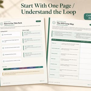 OCD Support Worksheet Pack | Intrusive Thoughts, ERP & Fear Ladder Notes | Printable PDF (Digital Download) image 3